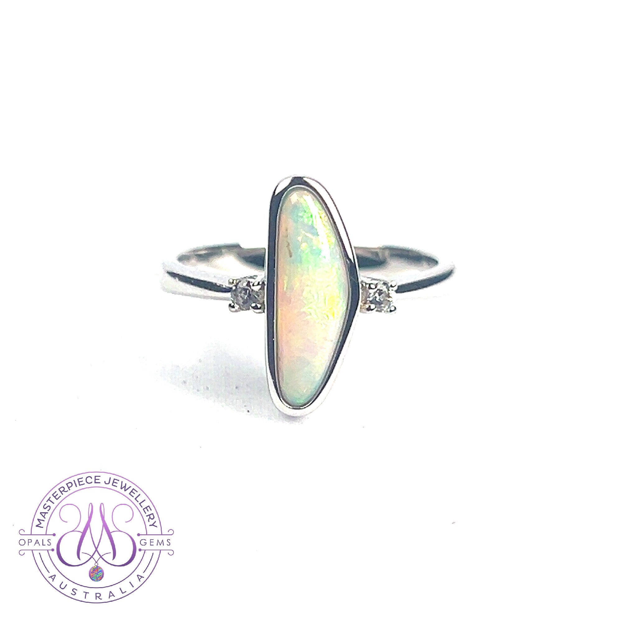 Sterling Silver freeform 1.12ct Light opal ring
