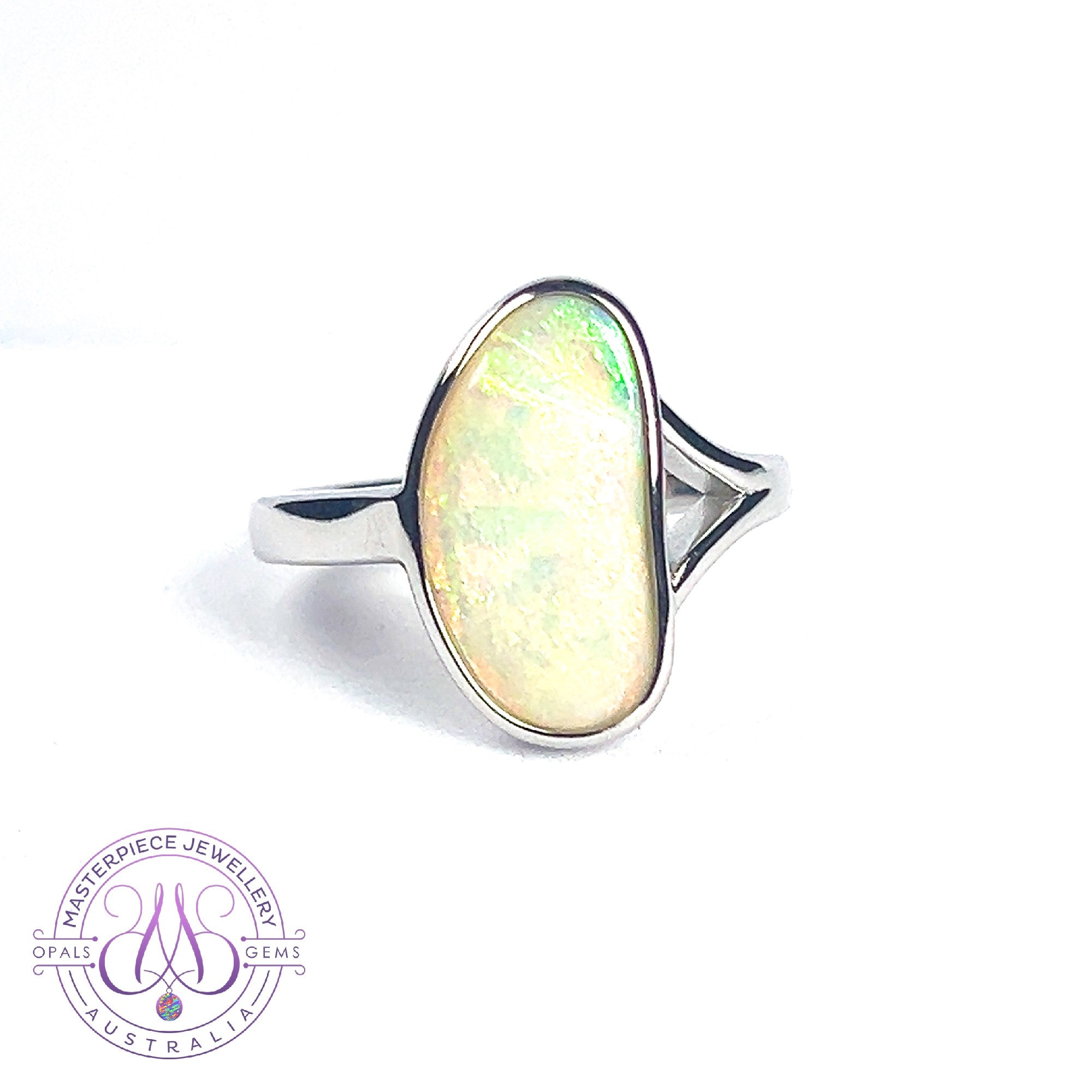 Sterling Silver freeform Crystal Opal ring 1.6ct