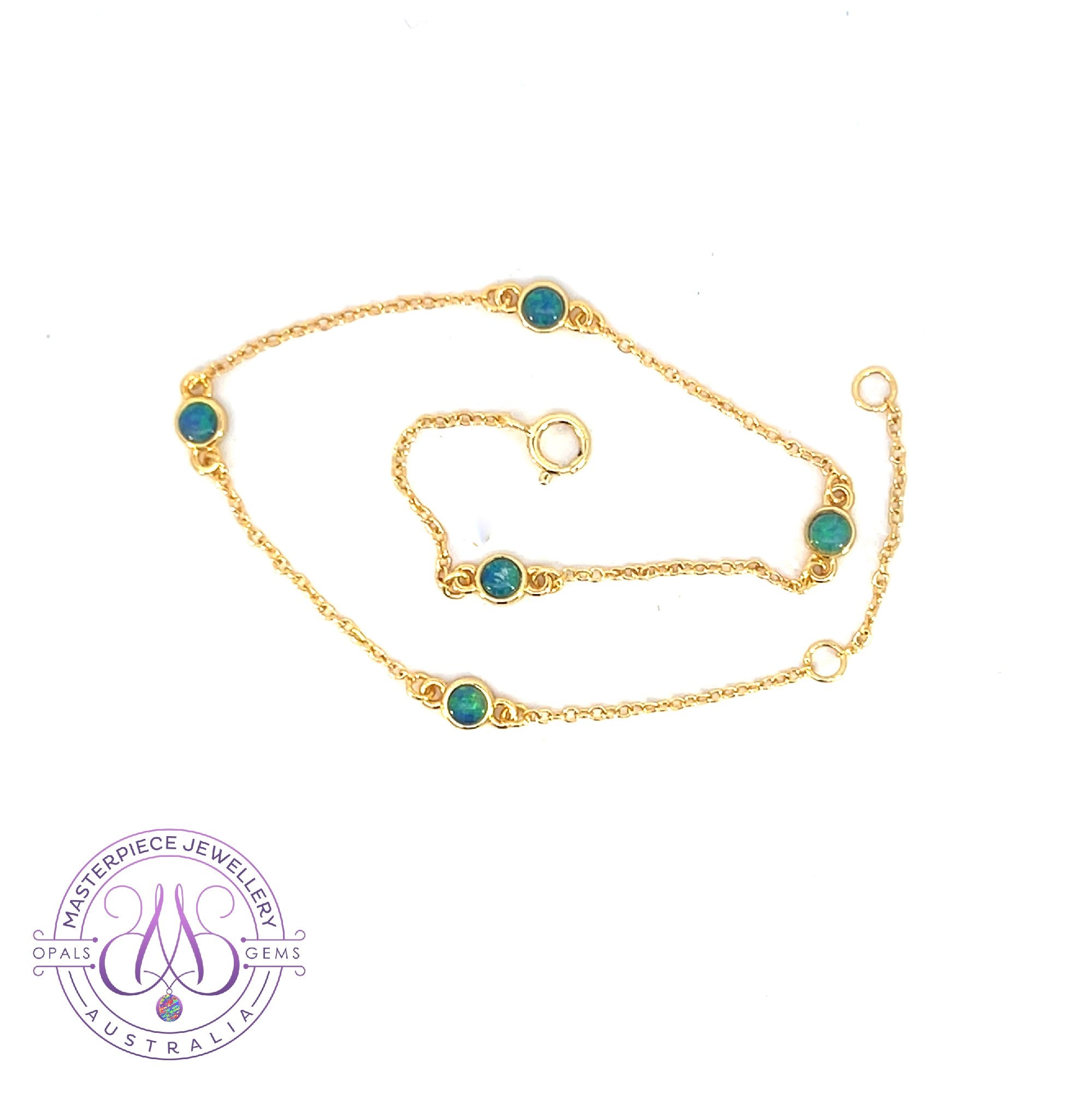 Sterling Silver gold plated 3mm opal triplet minimalist bracelet