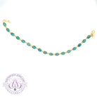 Gold plated silver bezel set opal triplet 6x4mm tennis bracelet design