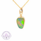 14kt Yellow Gold drop style Opal doublet pendant