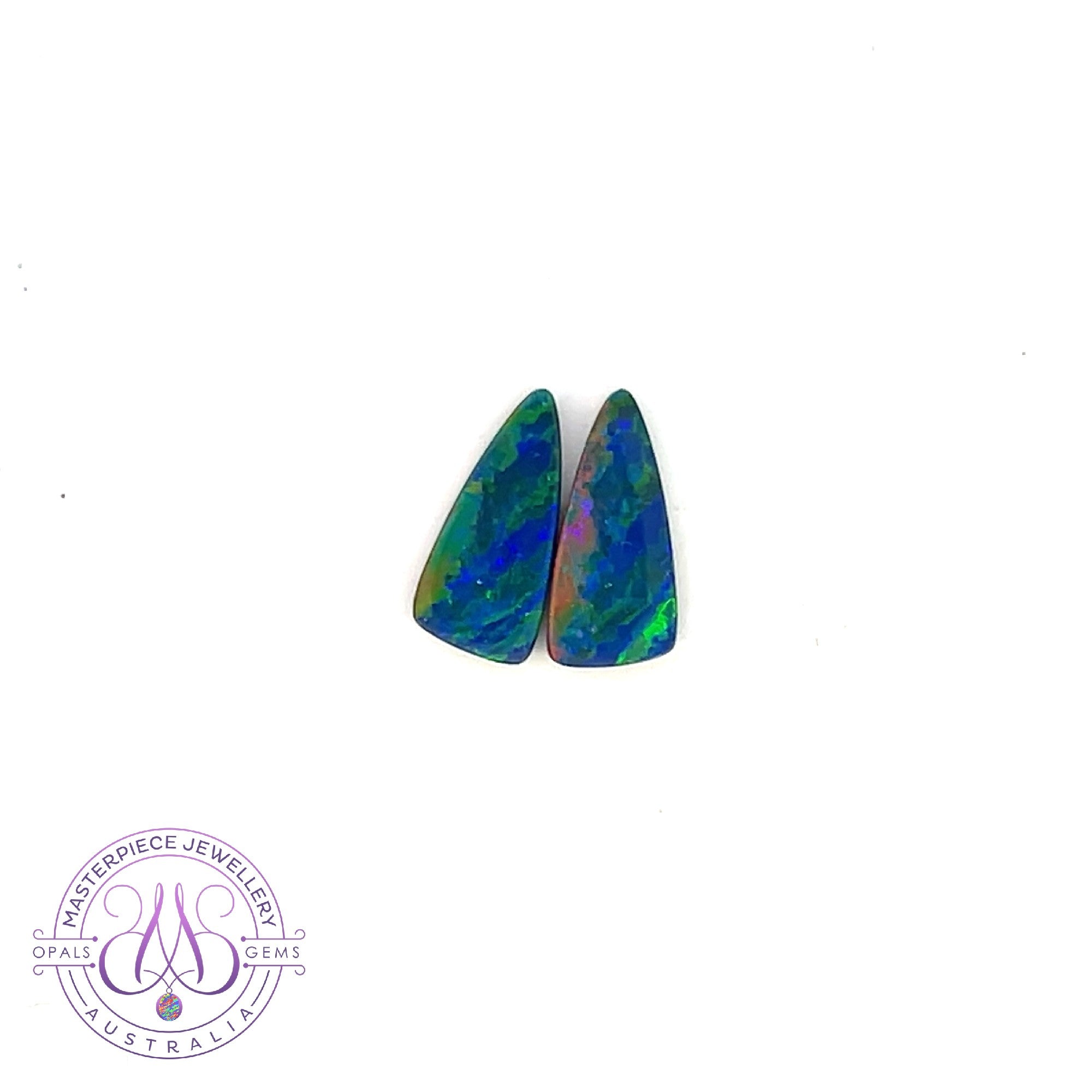 Pair of loose Opal doublets triangle shape 4.7ct