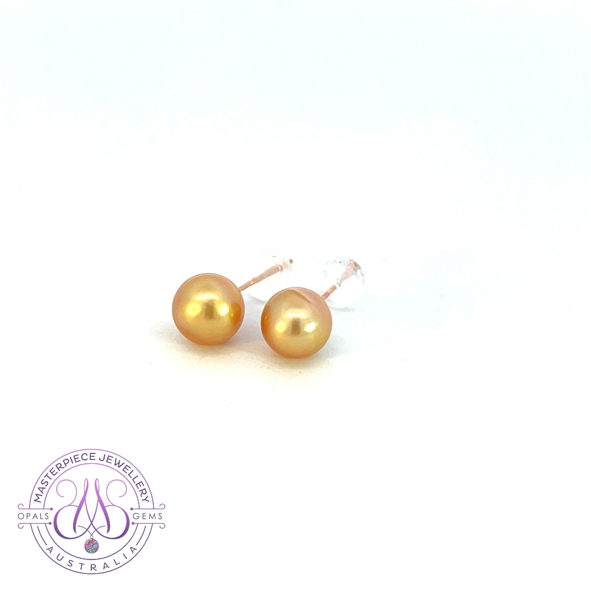18kt Yellow Gold South Sea pearl 6-7mm studs