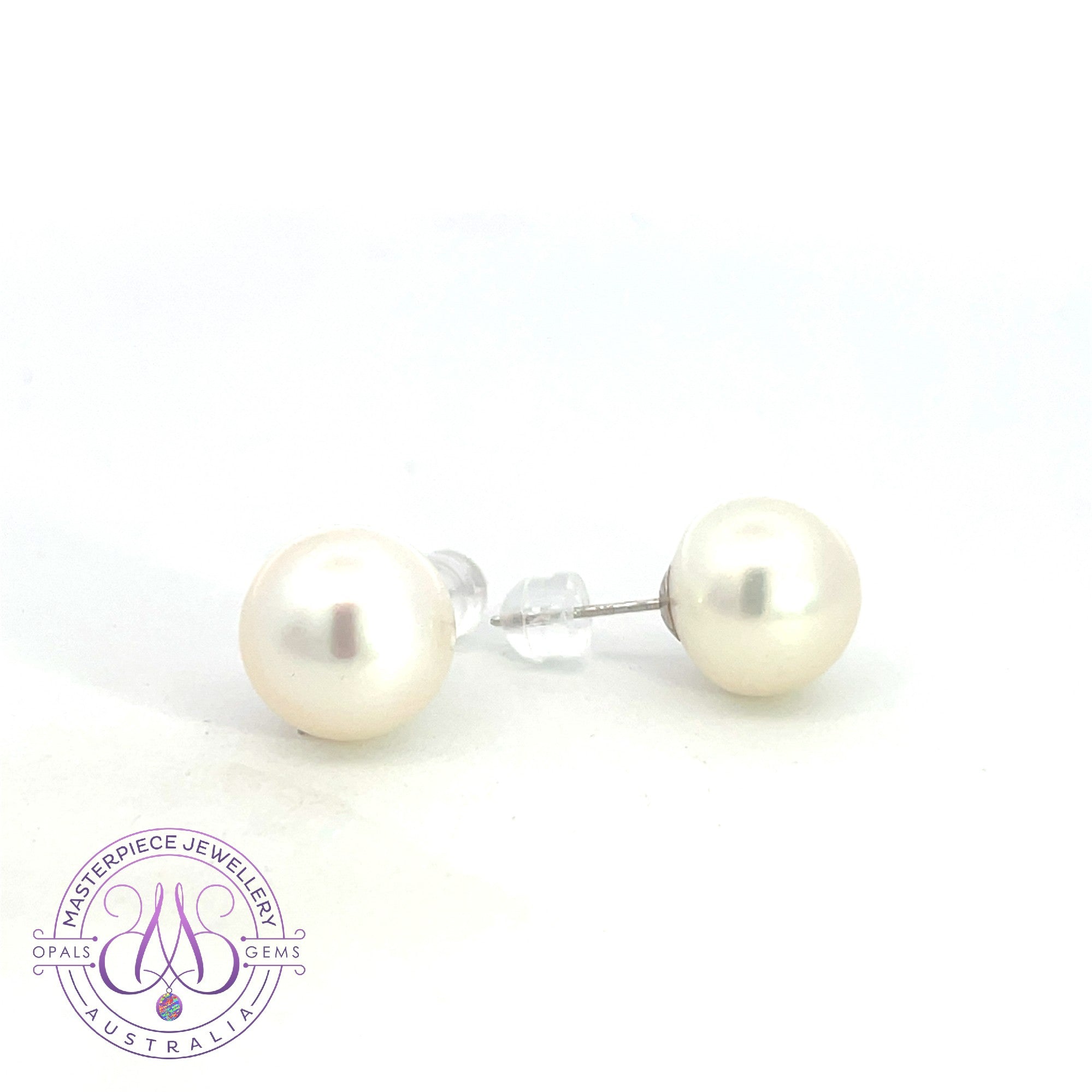 18kt White Gold South Sea 11-12mm Pearl studs White