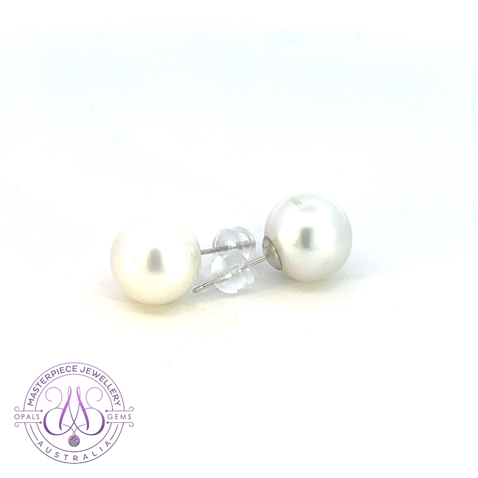 18kt White Gold 11-12mm South Sea Pearls studs