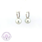 18kt White Gold short huggie style South Sea Pearl 10.3mm earrings