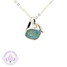 Sterling Silver horizontal freeform Opal doublet pendant 