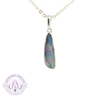 Sterling Silver long curved Red Purple Opal doublet pendant