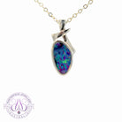 Sterling Silver freeform shap opal doublet 13x7mm pendant