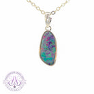 Sterling Silver bezel set 15x7mm Opal doublet pendant