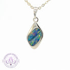 Sterling Silver modern freeform shape Opal doublet pendant