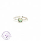 Sterling Silver rope design solitaire Crystal Opal ring