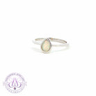 Sterling Silver solitaire pearshape opal ring