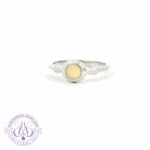 Sterling Silver 5.5mm Round Crystal Opal solitaire ring