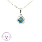 Sterling Silver Opal round 6mm doublet cluster pendant