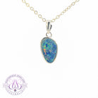 Sterling Silver Freeform Blue Green Orange Opal doublet pendant