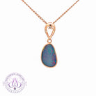 Rose Gold plated Sterling Silver pendant Purple Red Opal doublet pendant