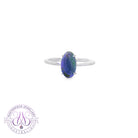 Sterling Silver Solitaire Black Opal Oval 2.02ct ring 