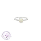 Sterling Silver solitaire Light Opal Round 6mm ring