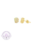 Pair of 14kt Yellow Gold White Opal 1.1ct studs