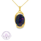 Gold Plated Sterling Silver 18x13mm Opal triplet large pendant