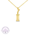 14kt Yellow Gold White Opal 1.38ct Rectangular cut pendant