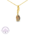 18kt Yellow Gold Black Opal 1.10ct pendant