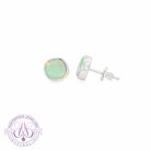 Sterling Silver Black Opal 1.95ct studs cushion shape
