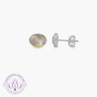 Sterling Silver Black opal 1.36ct bezel studs