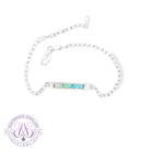 Sterling Silver Opal inlay 3 box bracelet 