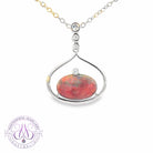 14kt White Gold Black Opal 2.68ct and Sapphire pendant