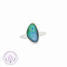 Sterling Silver Solitaire Triplet Opal bezel set ring