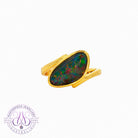 Gold Plated Silver slanted freeform Opal triplet ring