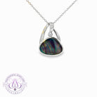 Sterling Silver horizontal set Opal triplet 14x11mm pendant