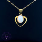 Gold Plated heart shape White Opal 10x8mm pendant