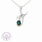 Sterling Silver Kangaroo Oval 6x4mm Opal doublet pendant