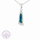 Sterling Silver Modern minimalist Blue Green Opal pendant