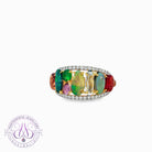 14kt Yellow Gold eternity style split band Opal and Multi colour gems 