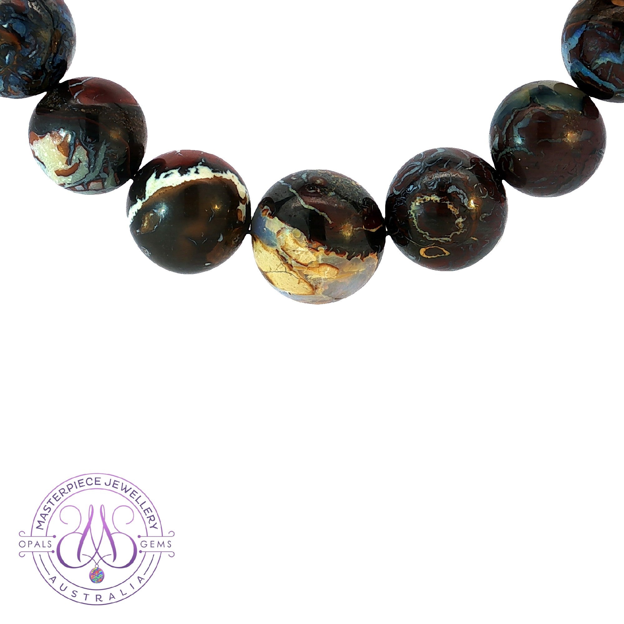 Boulder Opal graduating size beaded necklace 