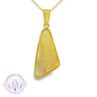 Gold Plated Silver triangular 8.5ct White Opal pendant