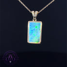 Gold Plated Silver Crystal Rectangular 3ct bezel set pendant