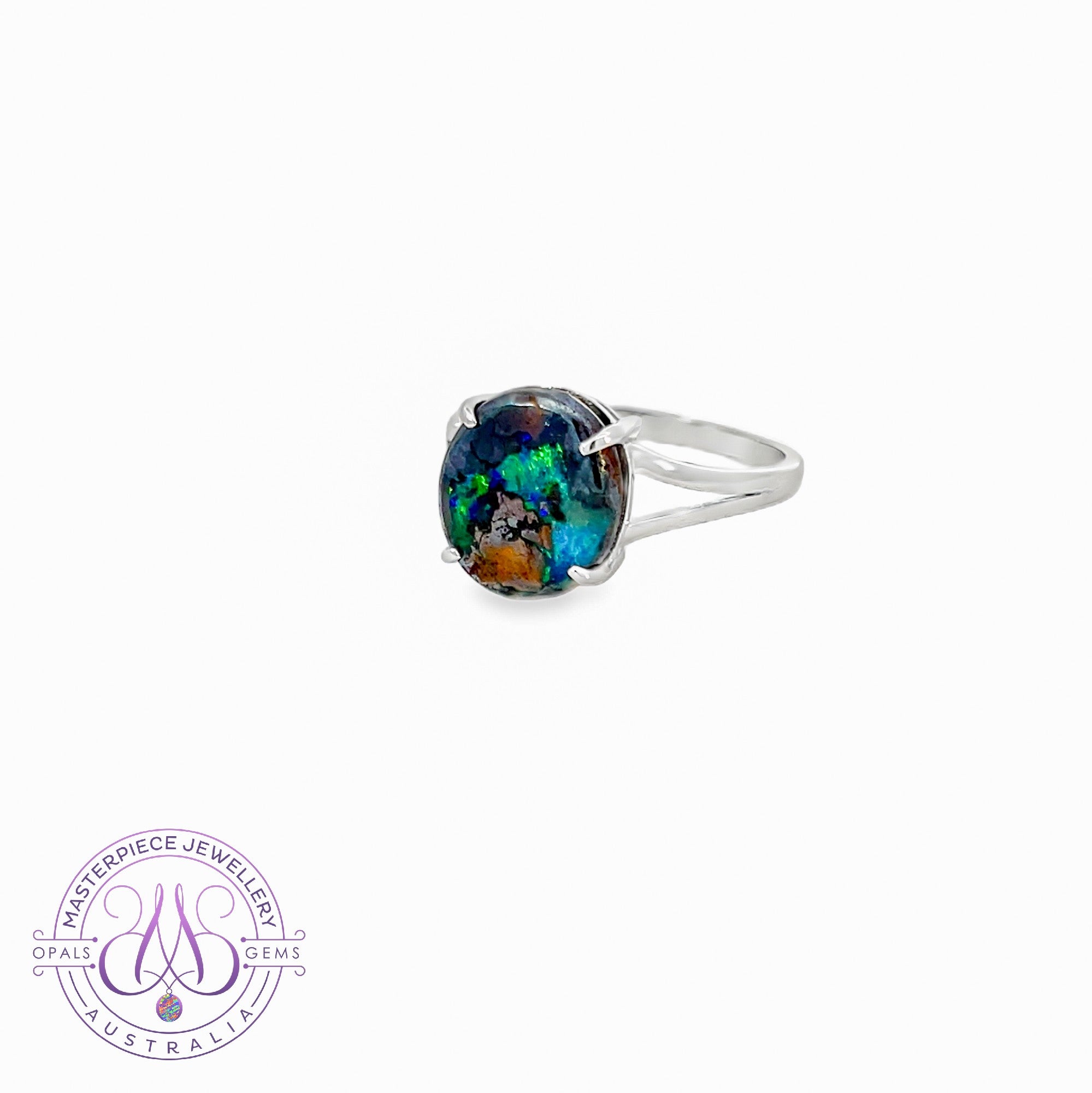 Sterling Silver Boulder Opal 4.2ct ring