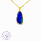 Gold plated sterling silver opal doublet 17x9mm pendant