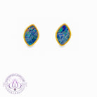 Gold plated silver Opal doublet 12x9mm earrings