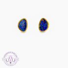 Gold Plated Silver 11x8mm Freeform Opal doublet studs