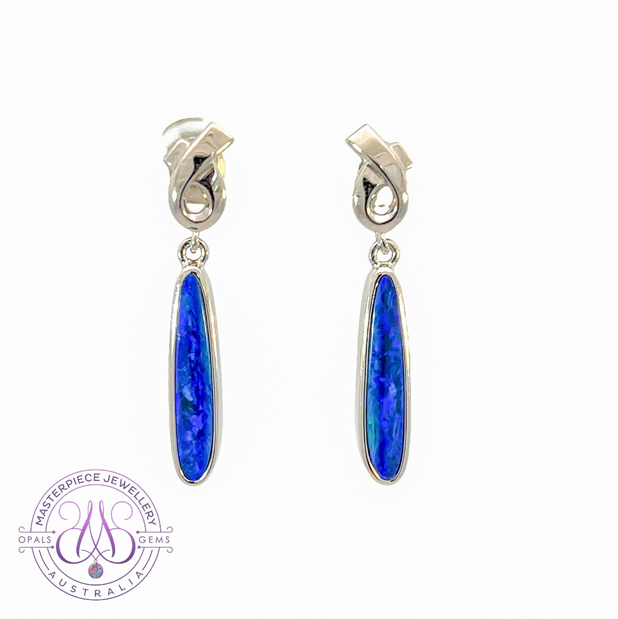 Sterling Silver Blue long dangling 2.63ct Earrings