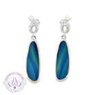 Sterling Silver long dangle Opal doublet 6.85ct earrings
