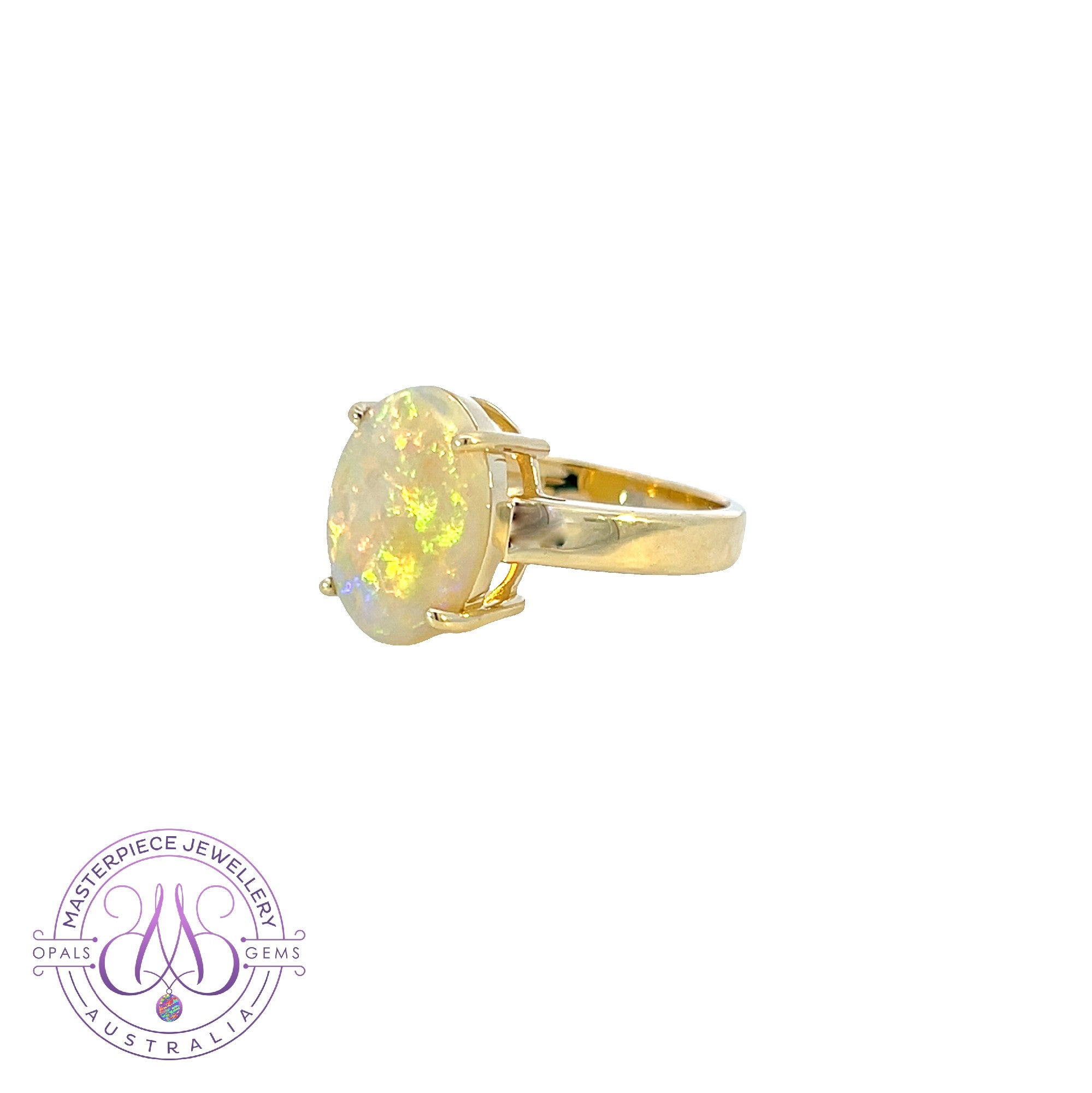 14kt Yellow Gold Solitaire Opal 2.81ct ring
