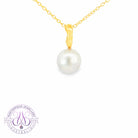 14kt Yellow Gold Pendant with South Sea 8.5-9mm pearl solitaire 