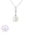 14kt White Gold South Sea 8.5-9mm Pearl solitaire pendant